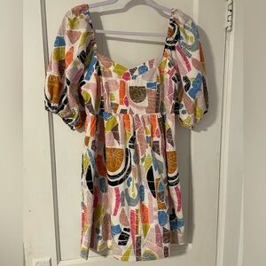 🌈 Joy Joy Dress - Puff Capped Sleeves - Small